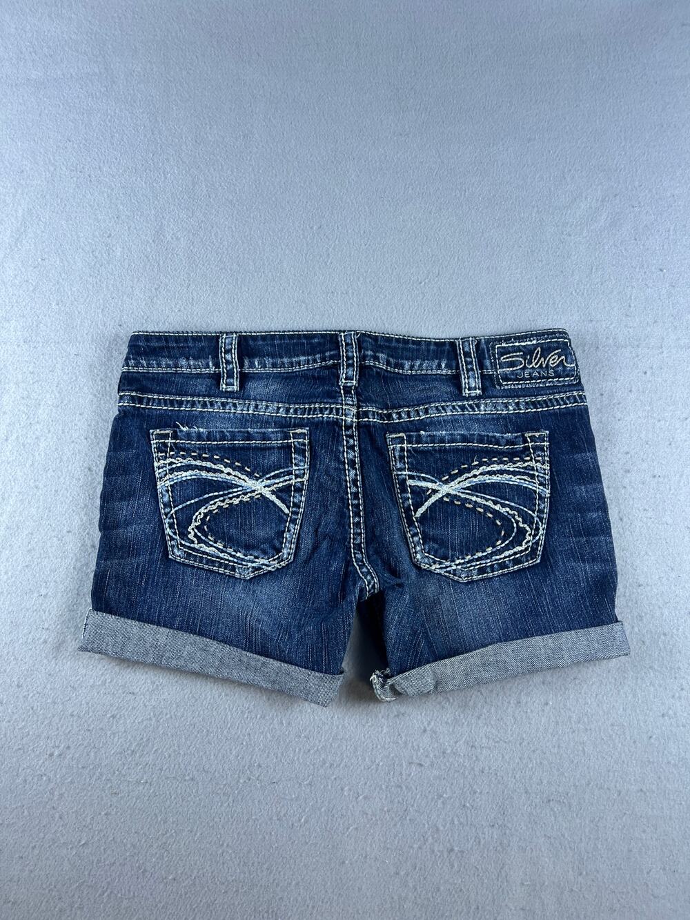 Silver Jeans Co Santorini Shorts Women 30 Blue Low Rise Cuffed Medium Wash Denim